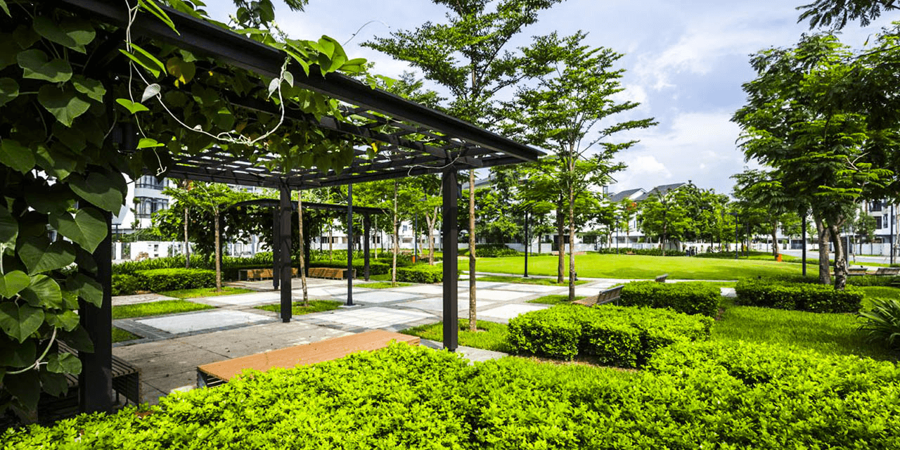Thiết kế công viên mini có nhiều cây xanh