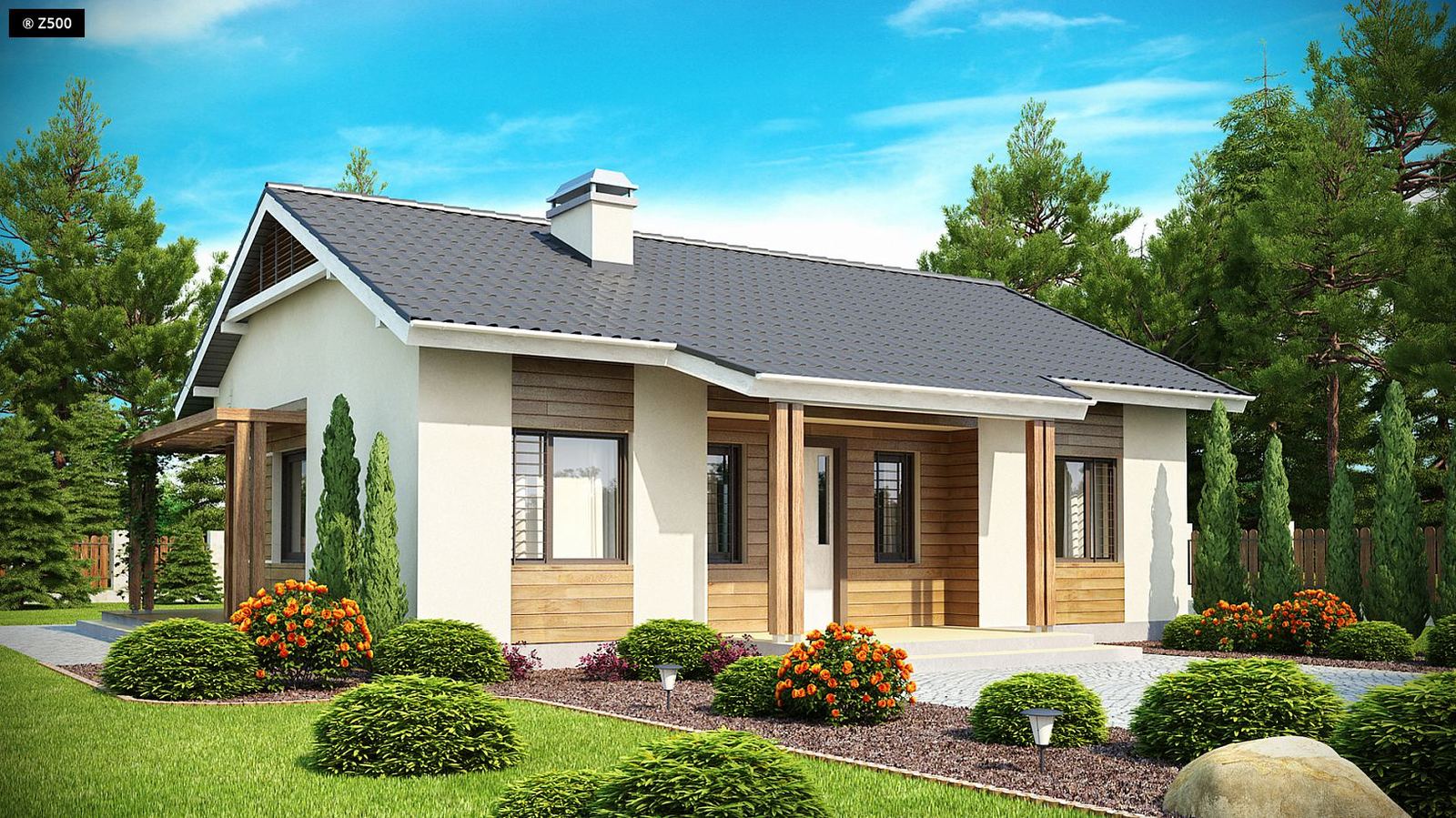 Giới thiệu mẫu thiết kế nhà gỗ 3 gian kết hợp nhà ngang mái thái hiện đại